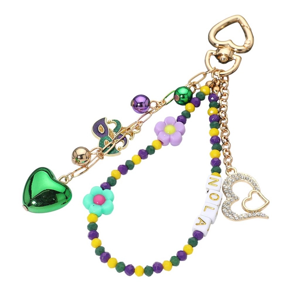 Mardi Gras Keychain Bag Charm